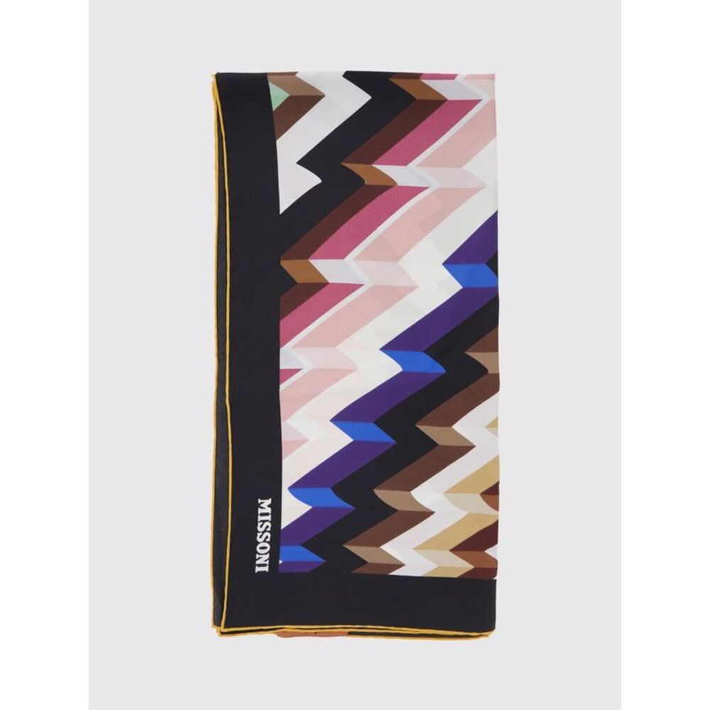 Missoni Women Missoni Square Pure Silk Foulard With Multicolor Zig-Zag Pattern